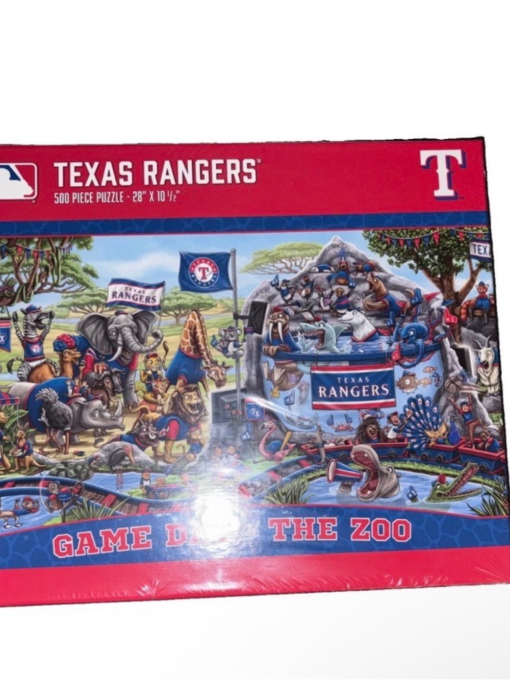 Texas Rangers Game Day at the Zoo 500-Piece Puzzle - Red